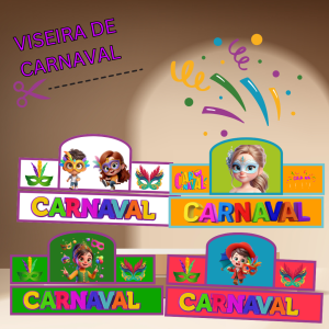 viseira de carnaval colorida
