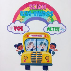 Painel de boas-vindas escolar