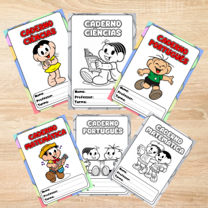 cadernos temáticos da turma da Mônica