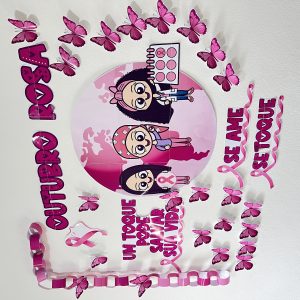 atividade outubro rosa com figuras e mensagens