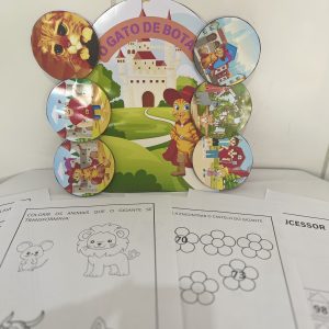 atividade gato de botas para colorir