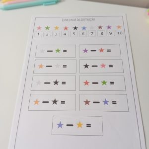 atividade subtração com estrelas