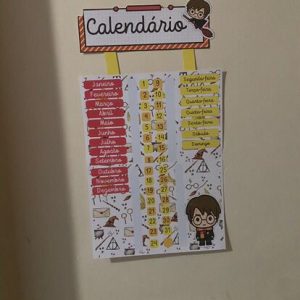 calendário colorido para crianças