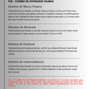 Folha de atividades sobre sílabas para alfabetização
